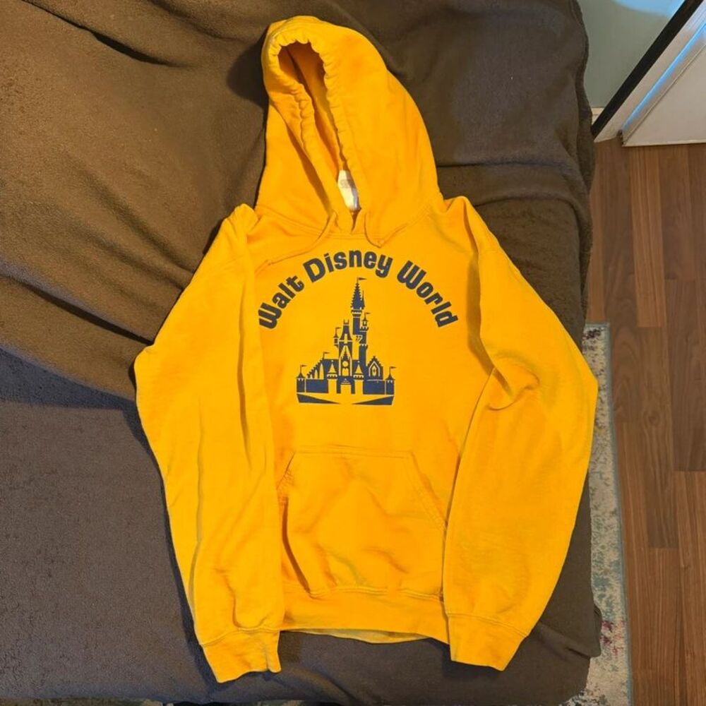 Vintage Style Walt Disney World Yellow Castle Hoodie